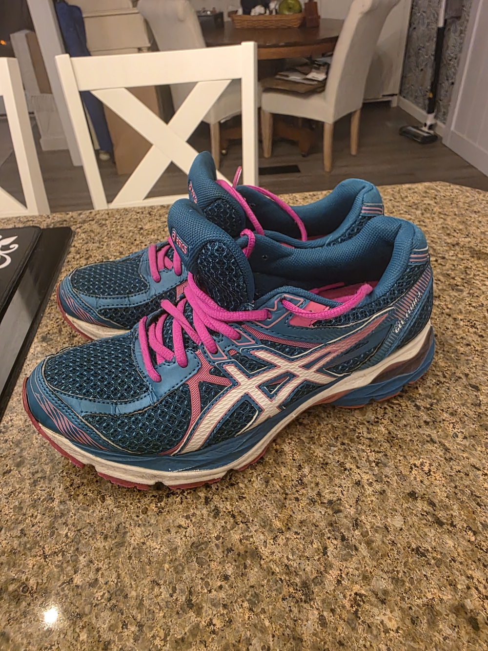 ASICS Teal and Hot Pink Women's Athletic Running Shoes